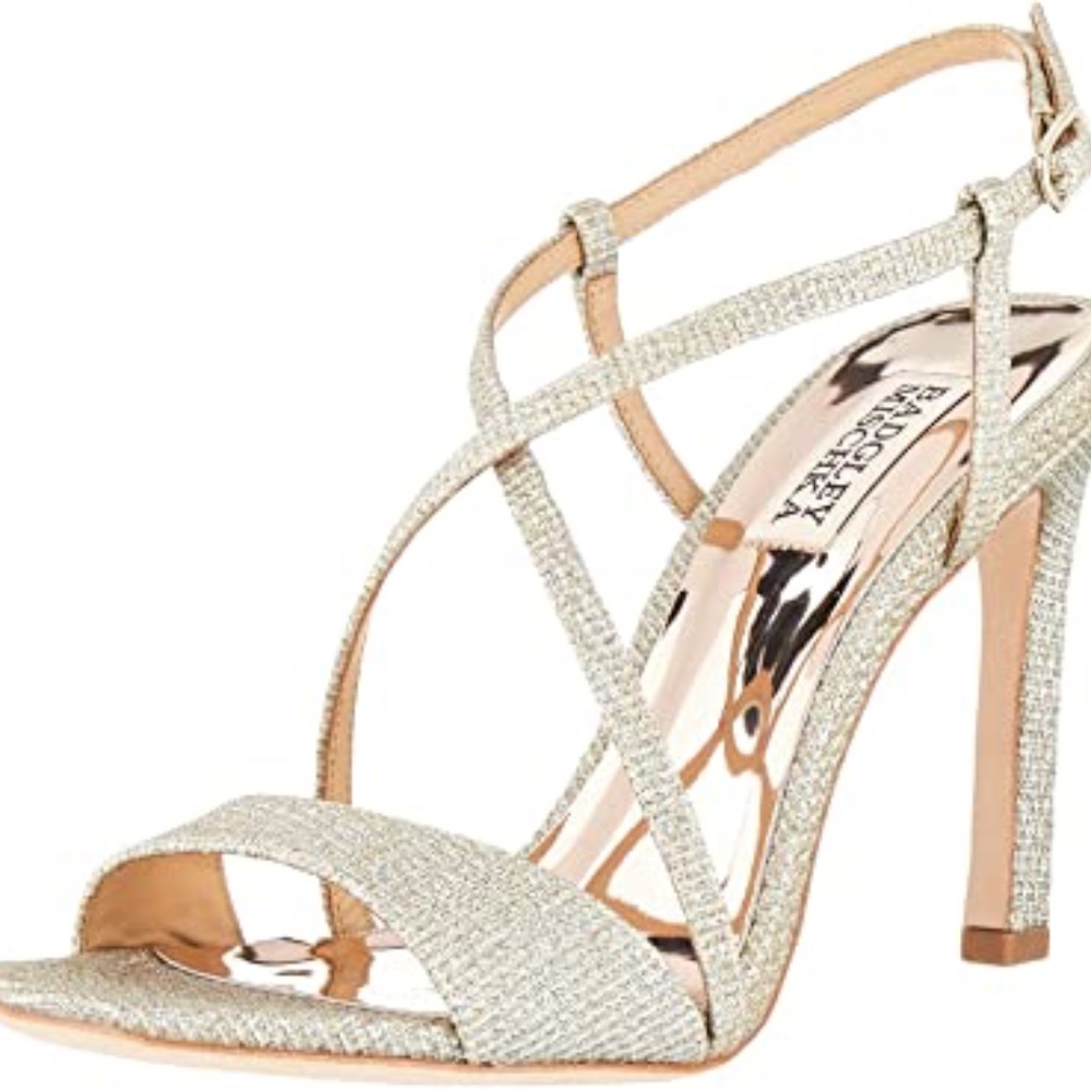 Gold Strappy Sandals 7.5 Badgley Mischka Brand New